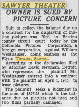 Flynn Theatre - 28 Mar 1939 Theater Is Sued (newer photo)